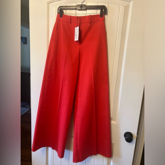 Theory High Rise Wide Leg Tailored Trouser Pant stretch cotton - tag “size 2” - Picture 4 of 5